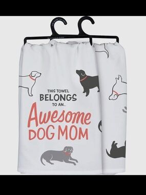 Awesome Dog Mom Primitives by Kathy White Kitchen Towel